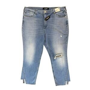 NWT Express High Rise Ankle Jeggings Distressed Jeans Womens Size 18S NEW $79.90